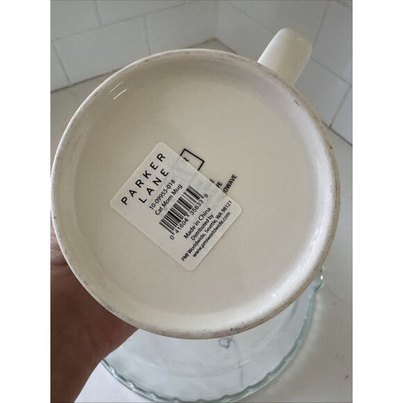 Parker Lane Stoneware “Cat Mom” Coffee Mug White Outside Pink Inside - Picture 10 of 10